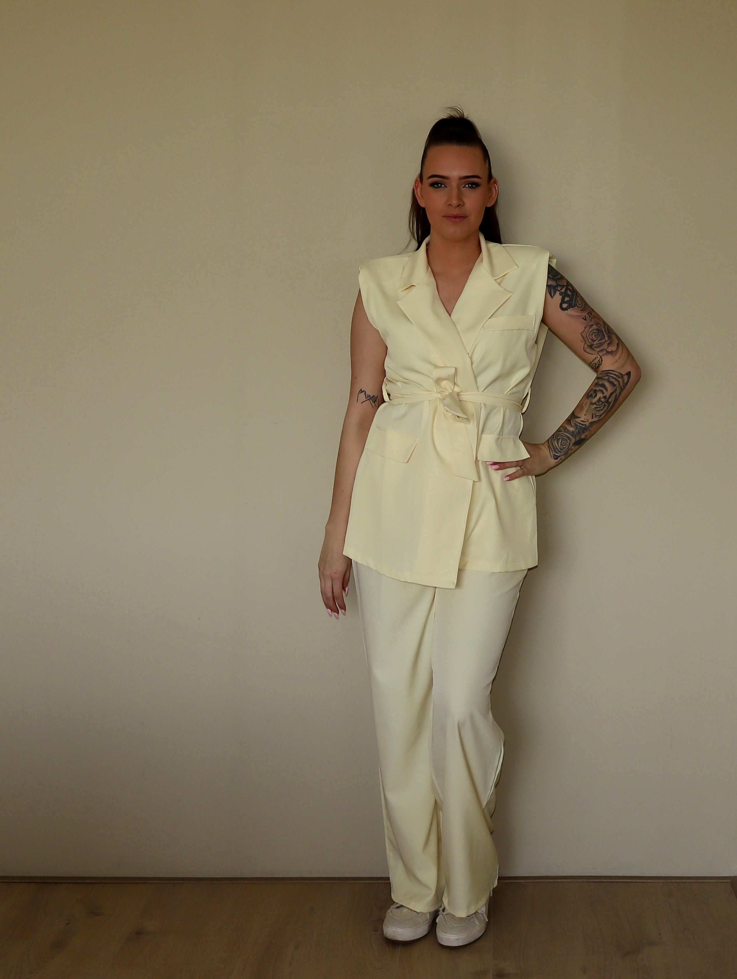 Soft yellow two piece