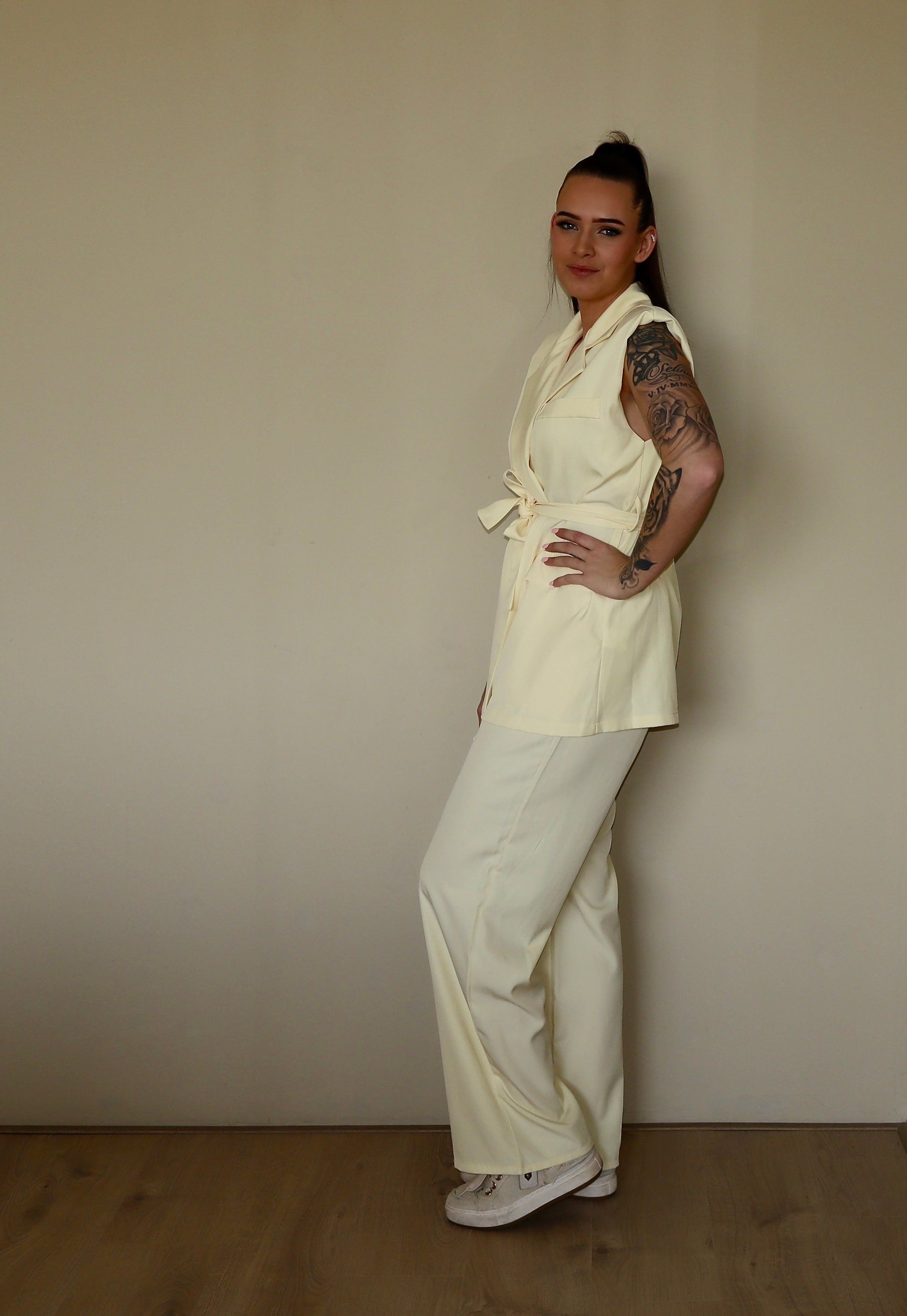 Soft yellow two piece