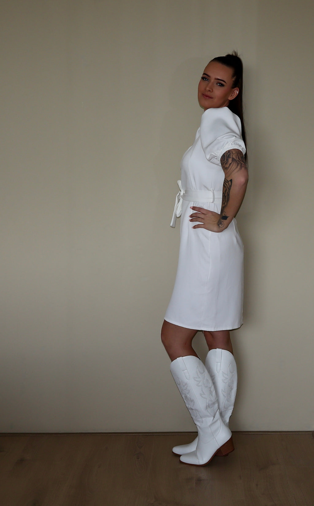 White mini dress