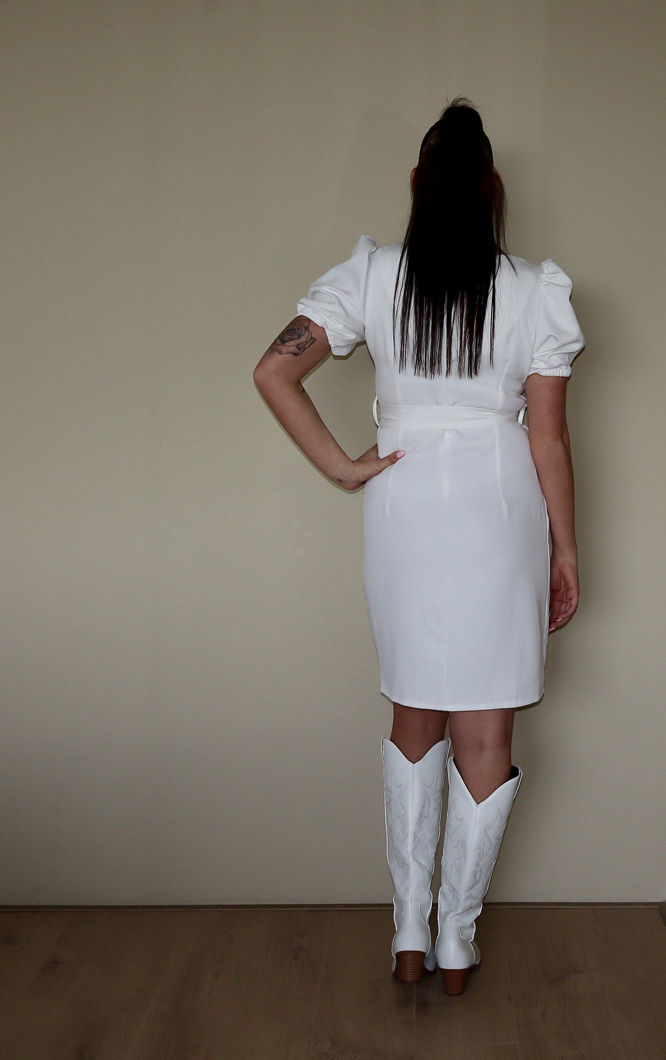 White mini dress