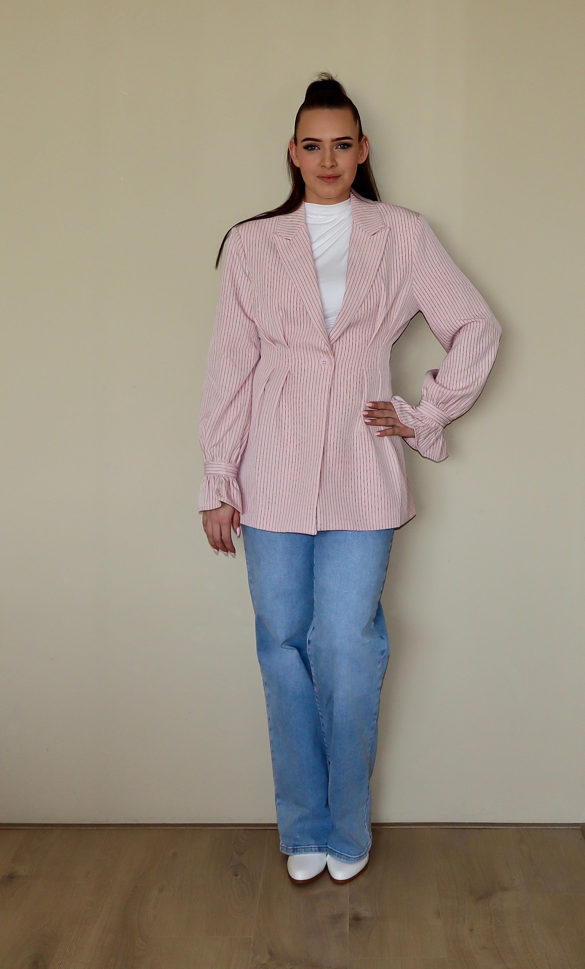 Stripe Blazer Pink