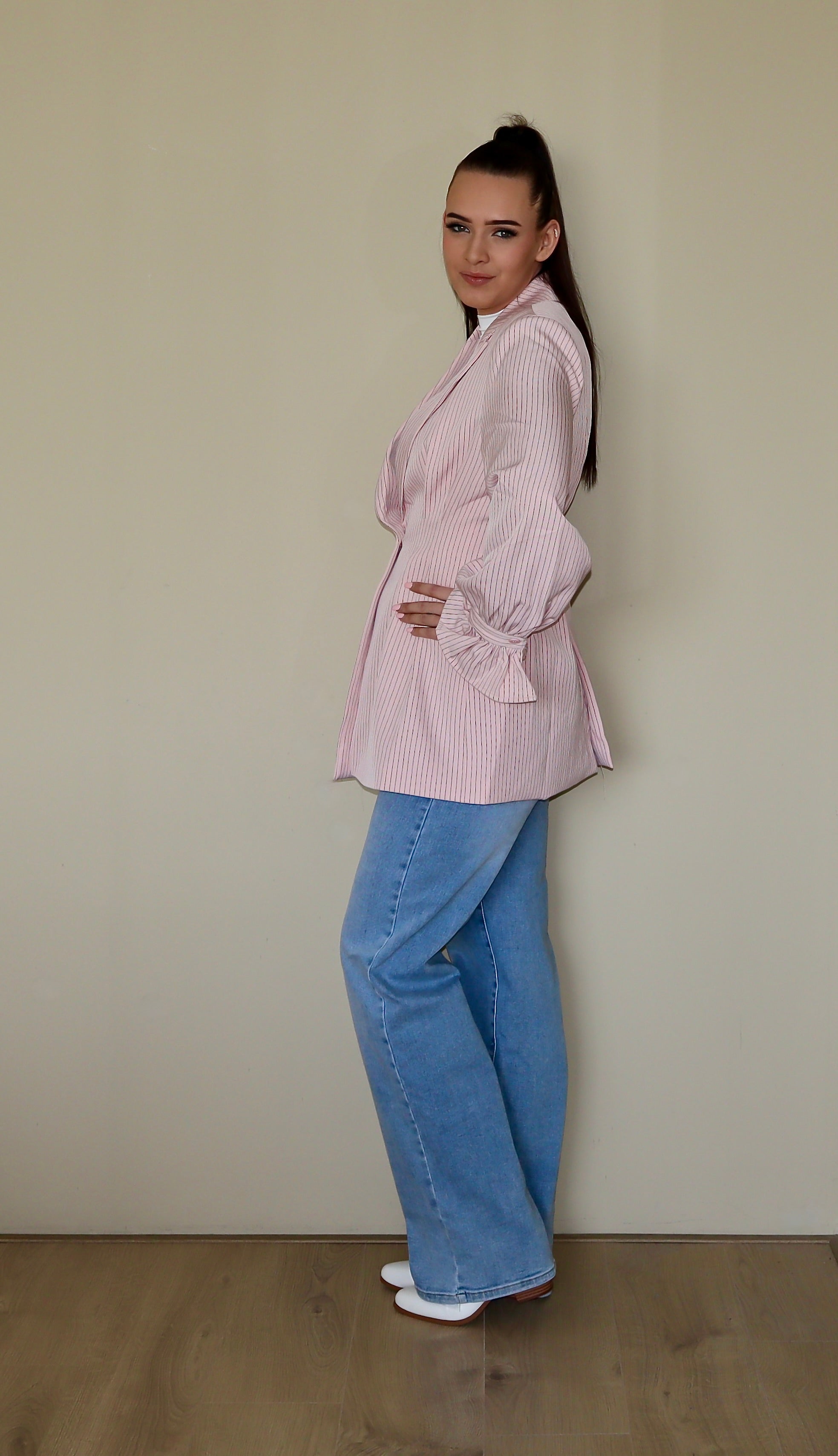 Stripe Blazer Pink