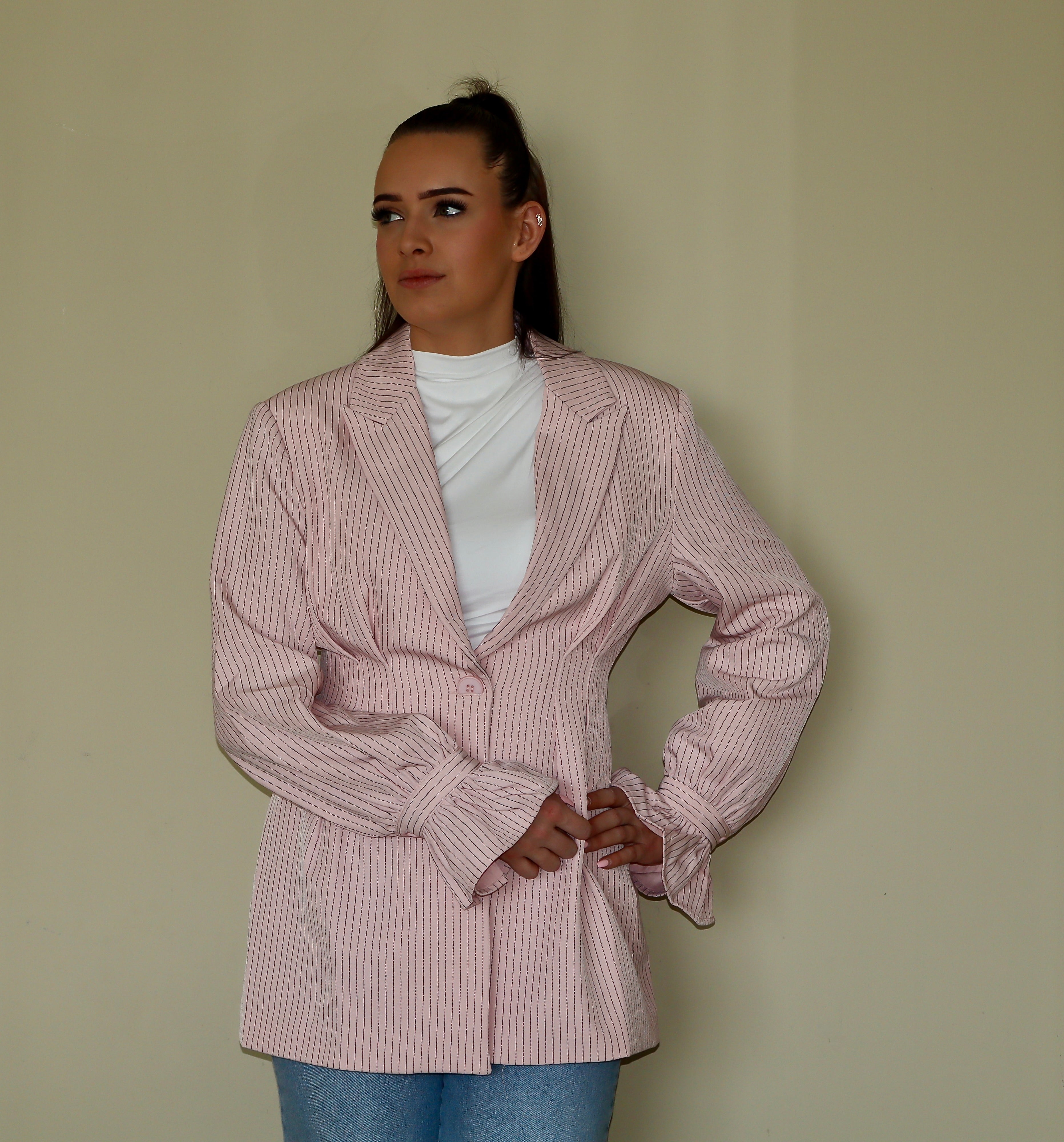 Stripe Blazer Pink