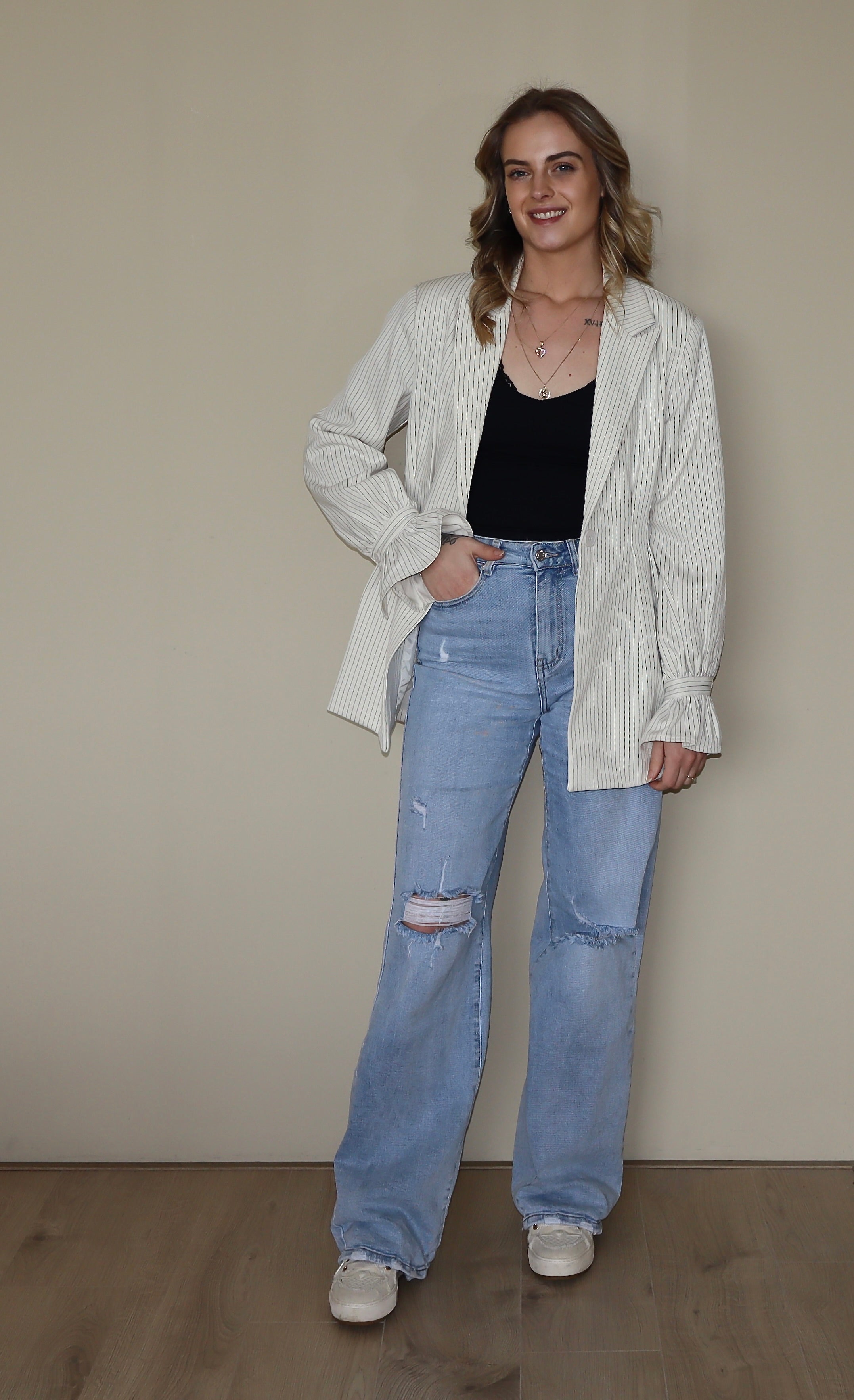 Stripe Blazer Crème